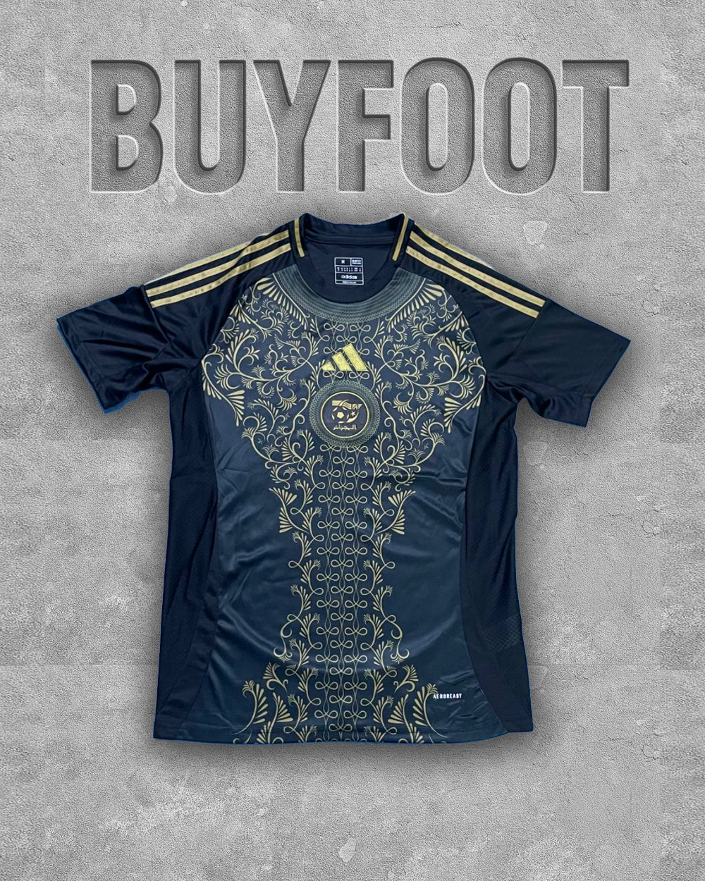 ⚫️✨ Maillot Domicile Algérie 2025/2026 – L’Élégance Noire et Dorée des Fennecs