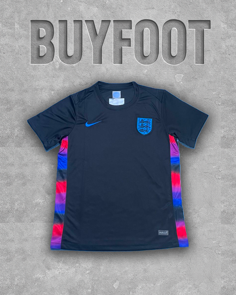 Maillot Extérieur Angleterre 2025/2026 – Le Noir Puissant des Trois Lions