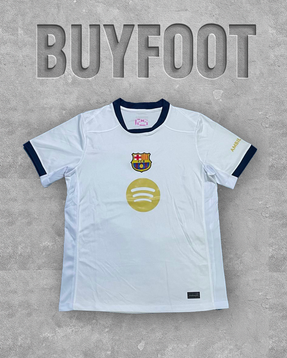 Maillot FC Barcelone Extérieur 2025/2026 – Blanc & Or