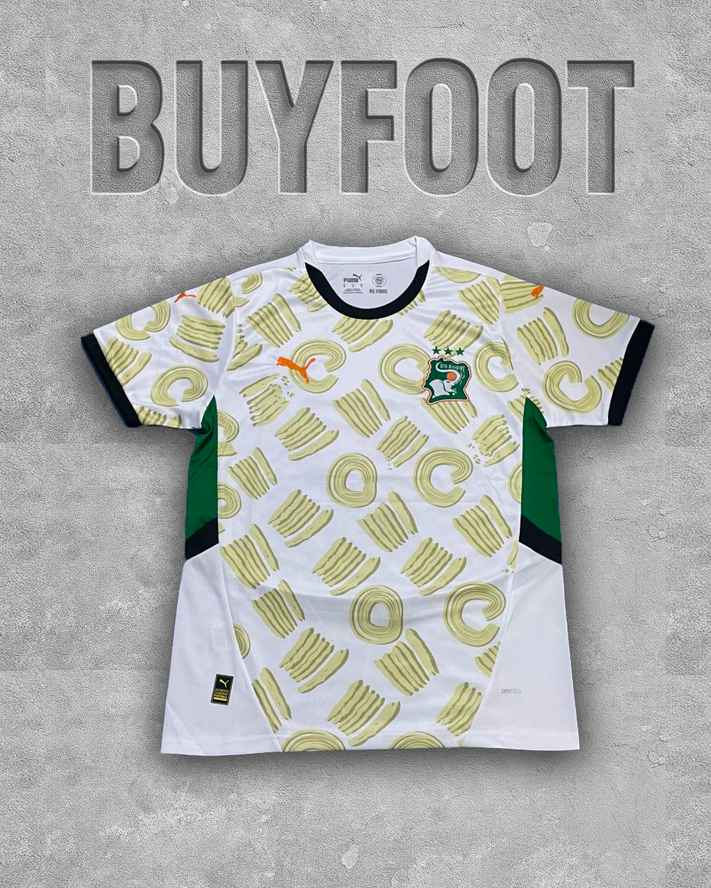 ⚪ Maillot Extérieur Côte d’Ivoire 2025/2026 – L’Instinct des Éléphants en Blanc
