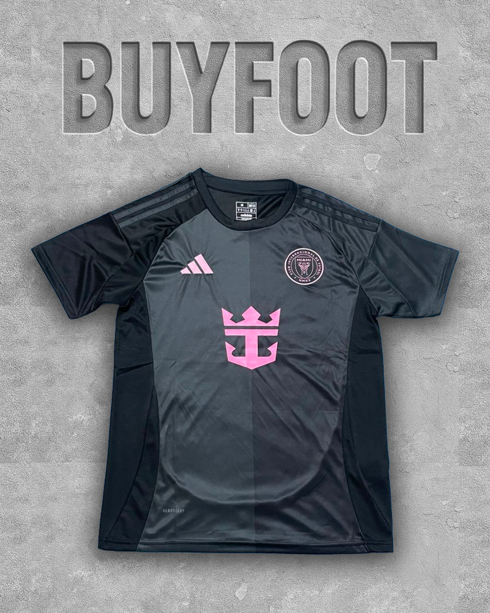 Maillot Extérieur Inter Miami 2025/2026 – “Fortitude” Noir & Gris par Adidas