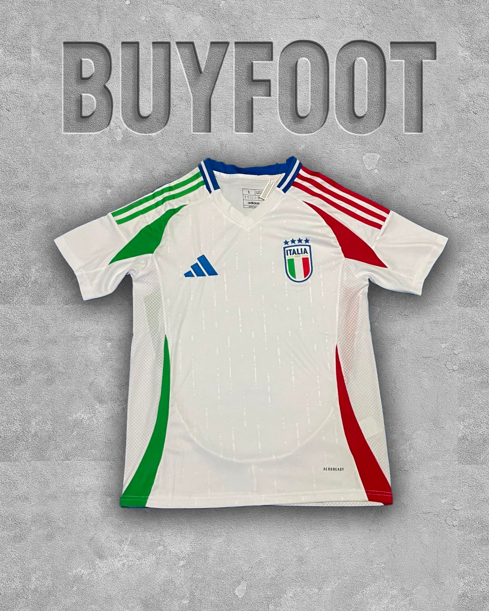 ⚪️ Maillot Extérieur Italie 2024/2025 – L’Élégance Pure des Azzurri