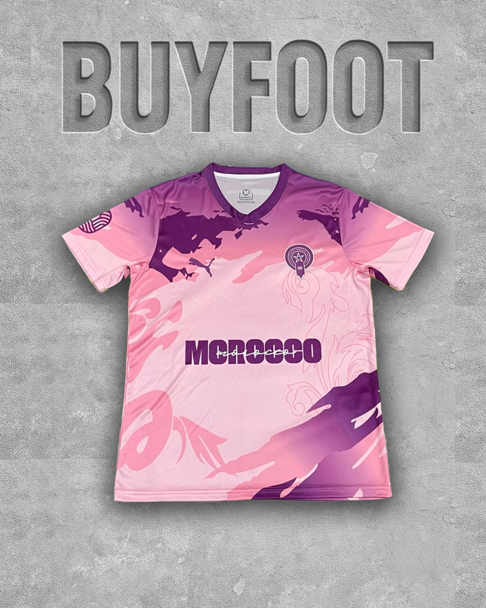 💜🌷 Maillot Concept Maroc 2025/2026 – Violet et Rose Clair, L’Audace du Lion