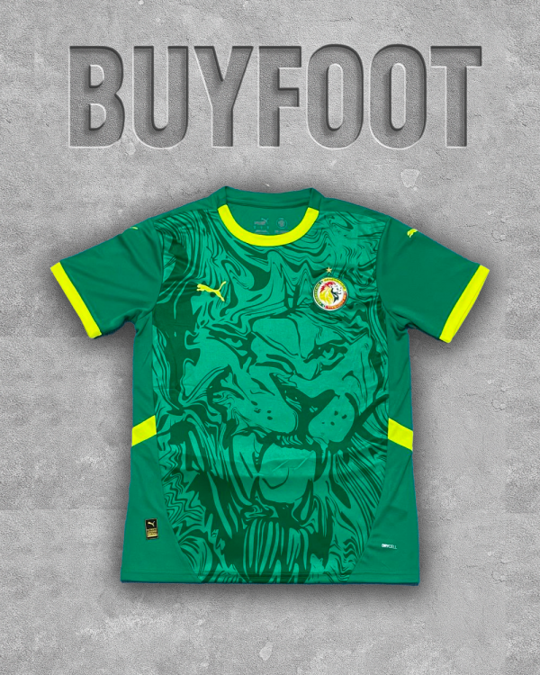 🟢 Maillot Domicile Sénégal 2025/2026 – Le Vert Majestueux des Lions de la Teranga