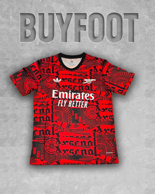 Nouveau Maillot Pré-Match Arsenal 2025/26 Rouge Officiel