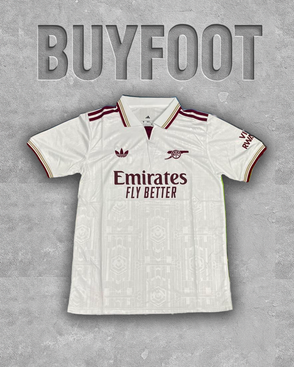 Maillot Rétro Arsenal 2025/2026 – Édition Spéciale Blanc & Bordeaux