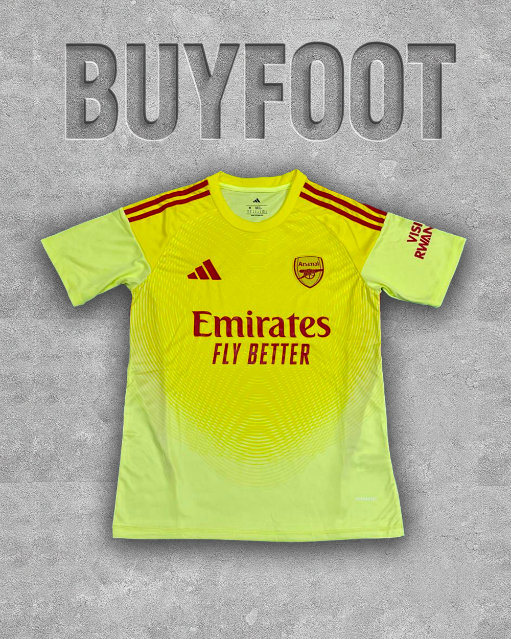 Maillot Gardien Arsenal 2025/2026 – Jaune Fluo & Bordeaux (Version Match)