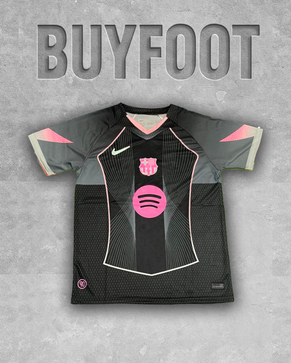 Maillot Concept FC Barcelone 2025/26 – Édition Noire & Rose Néon