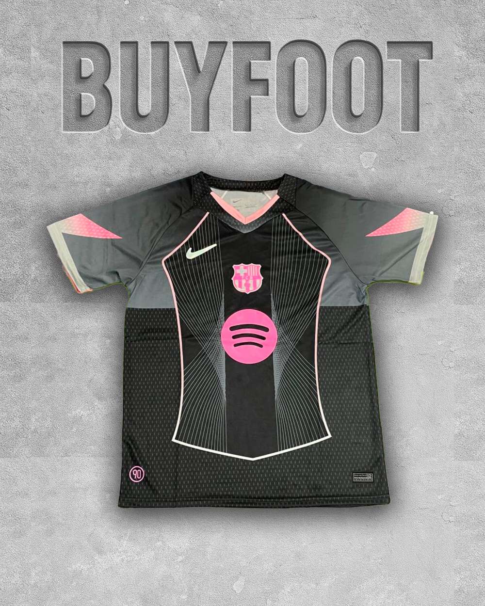 Maillot Concept FC Barcelone 2025/26 – Édition Noire & Rose Néon
