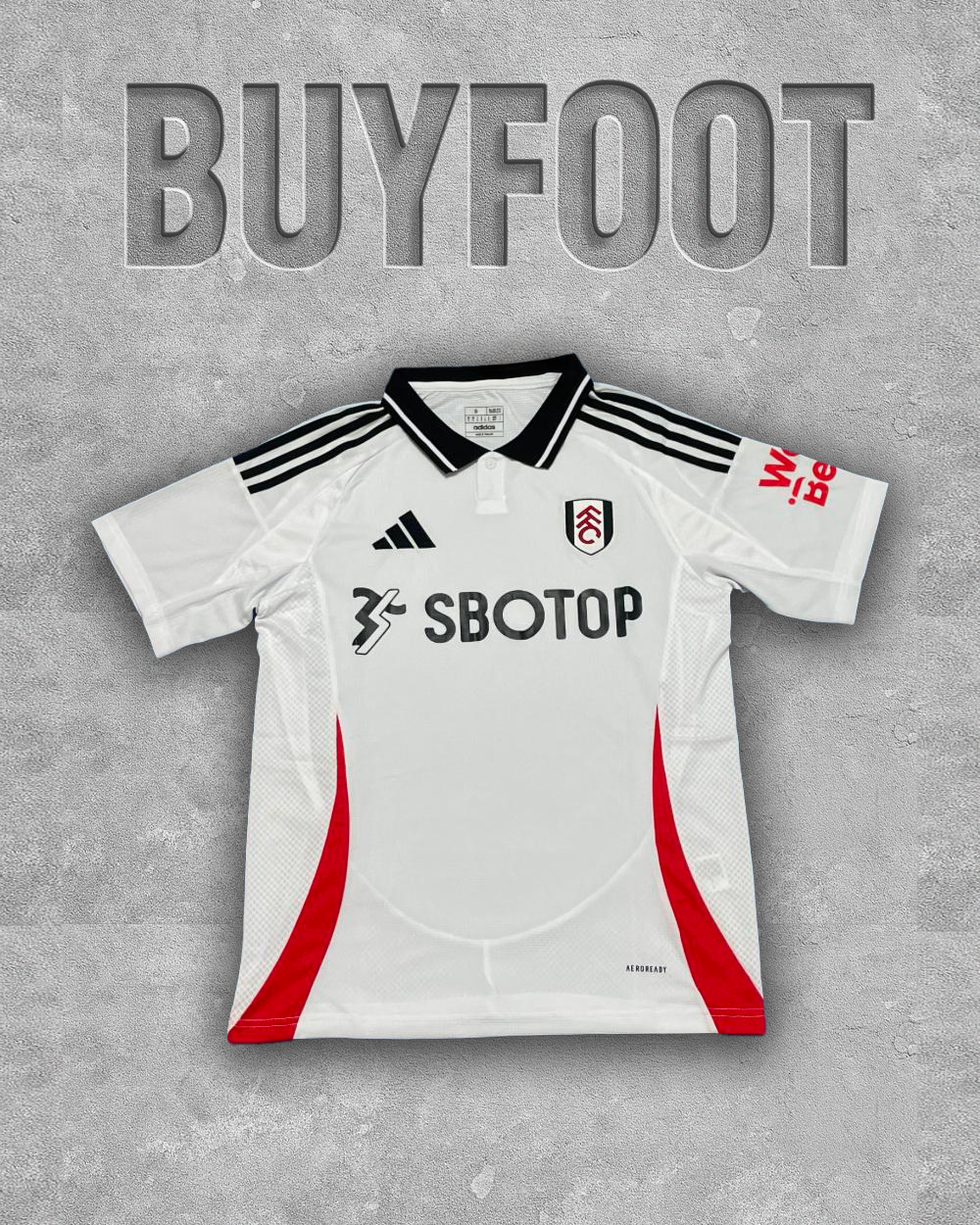 Maillot Domicile Fulham 2025/2026 – Blanc, Noir & Rouge