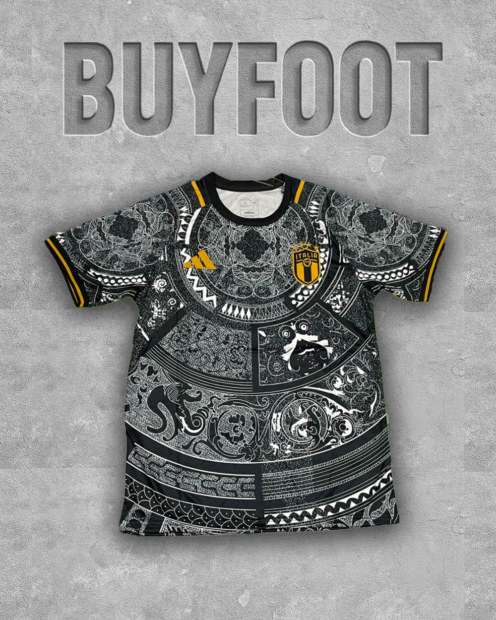Maillot Officiel Italie 2025-2026 – Édition Noir & Or