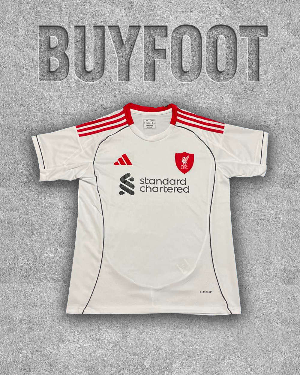 Maillot Extérieur Liverpool 2025/2026 – Blanc & Rouge Classique