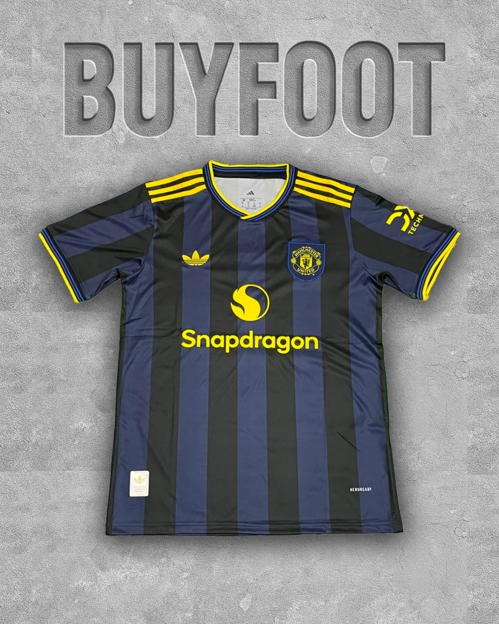 Maillot Third Manchester United 2025/2026 – Noir, Bleu & Jaune