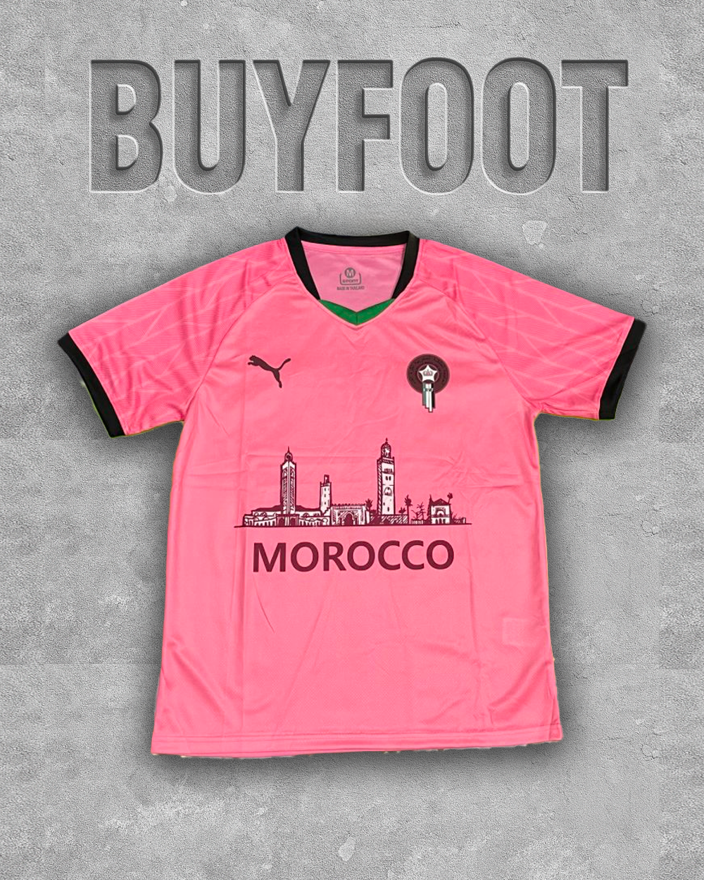 Maillot Concept Maroc 2025/2026 – Rose et Noir, Les Minarets du Royaume