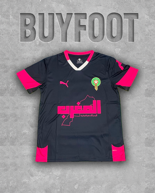 💖 Maillot Concept Maroc 2025/2026 – Noir et Rose Fuchsia, La Fierté de l’Atlas