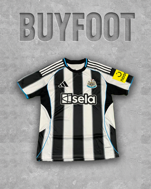 Maillot Domicile Newcastle 2025/2026 – Noir & Blanc (Adidas)