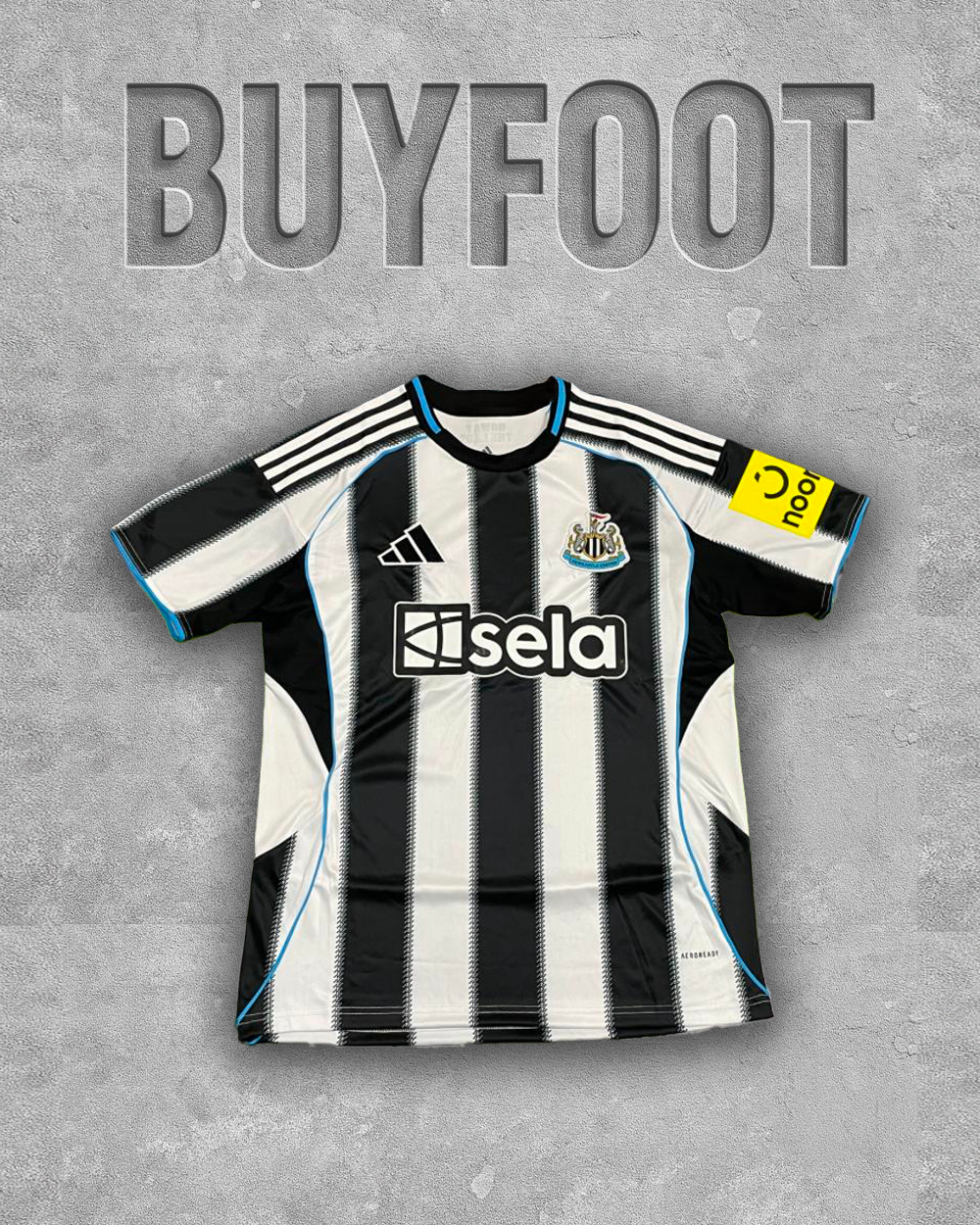 Maillot Domicile Newcastle 2025/2026 – Noir & Blanc (Adidas)