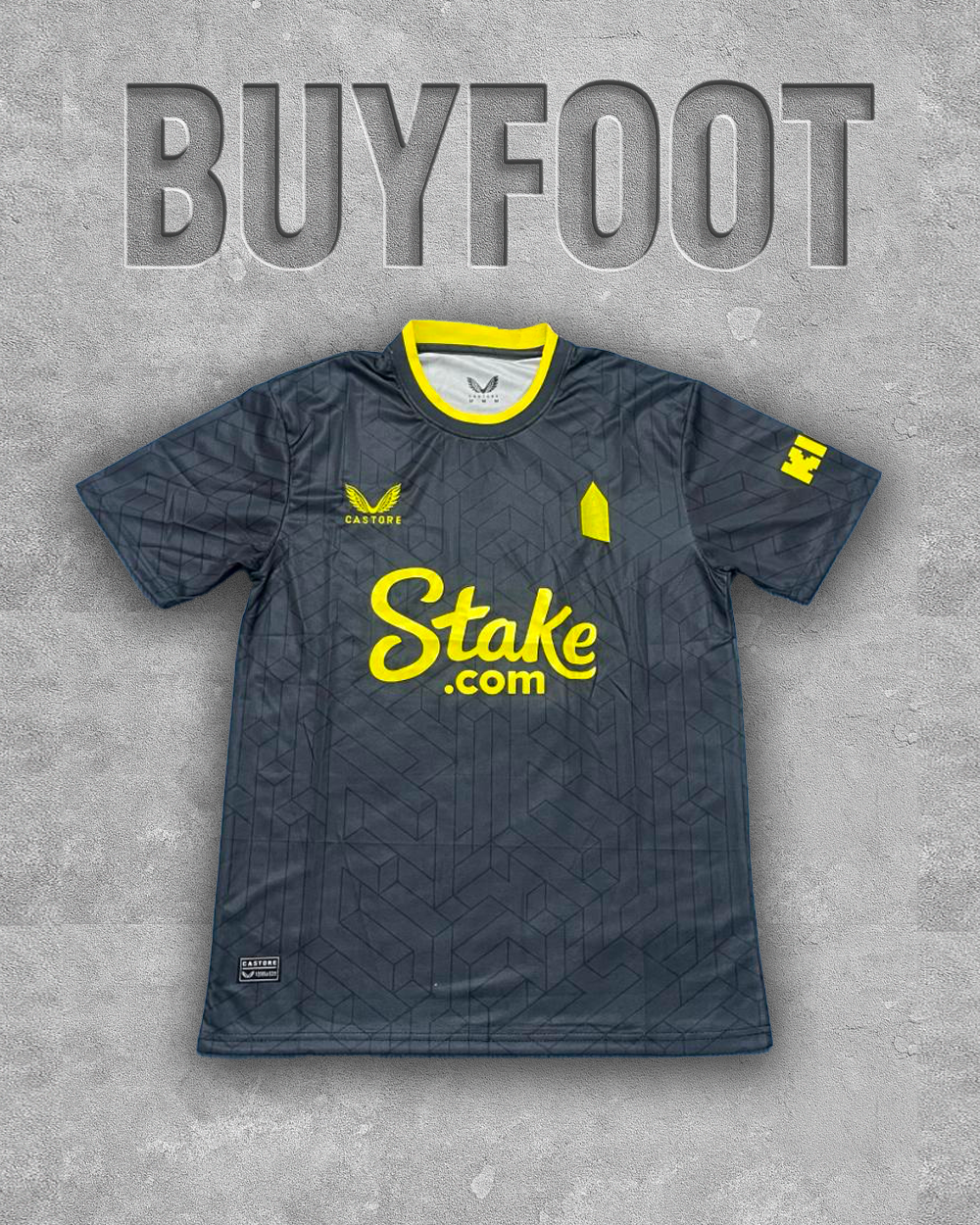 Maillot Extérieur Everton 2025/2026 – Gris & Jaune (Castore)