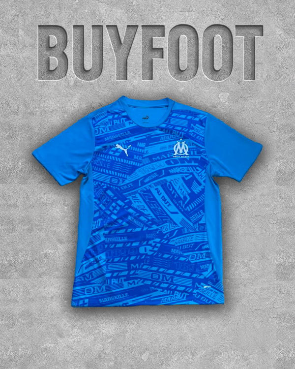Maillot Pré-Match OM 2025/2026 – Bleu Vélodrome Édition