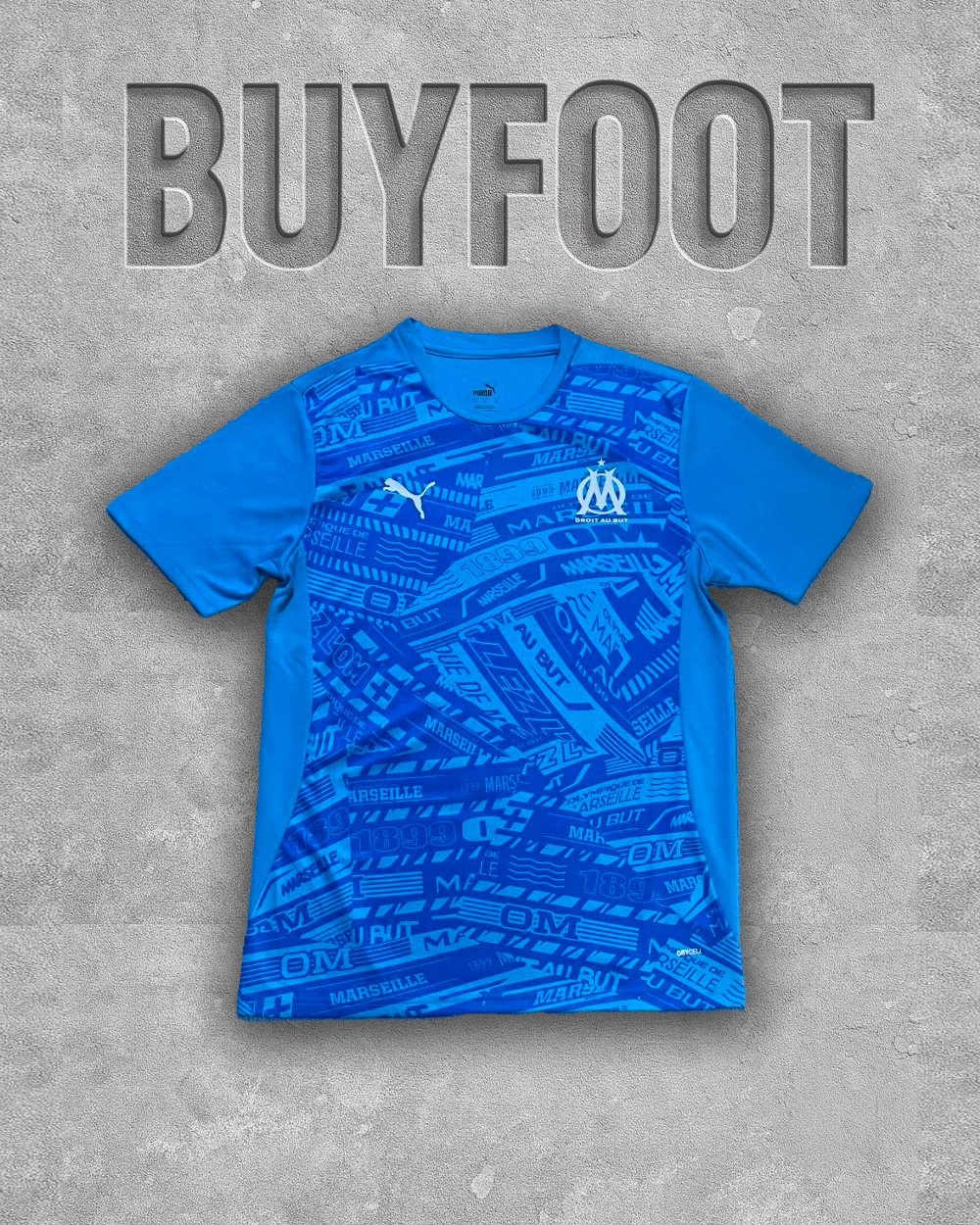 Maillot Pré-Match OM 2025/2026 – Bleu Vélodrome Édition