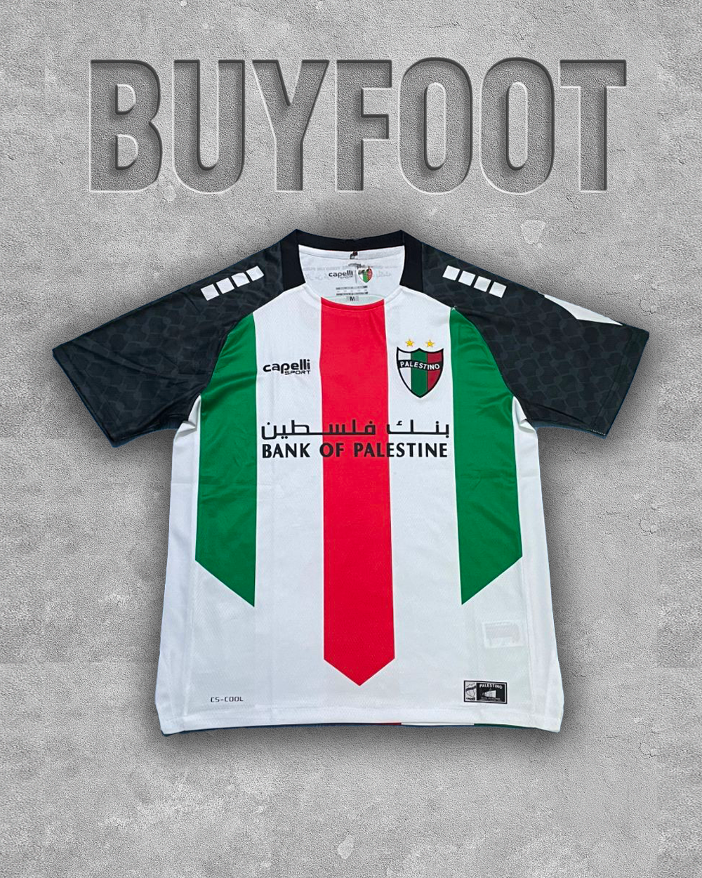 Maillot Domicile Palestine 2025/2026 – Blanc, Noir, Rouge et Vert, L’Unité des Couleurs