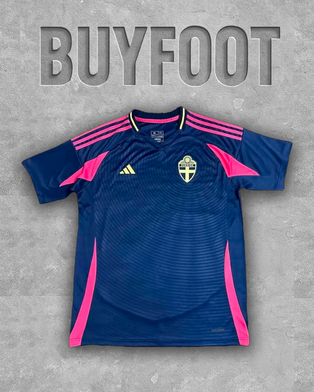 Maillot Suède 2025/26 – Extérieur Bleu/Rose
