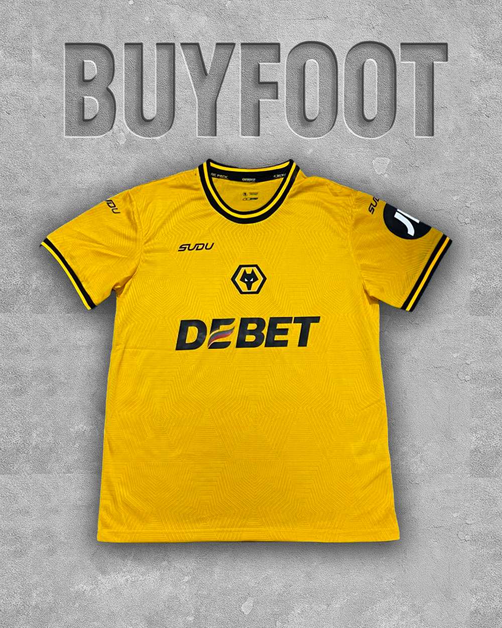 Maillot Domicile Wolves 2025/2026 – Or & Noir